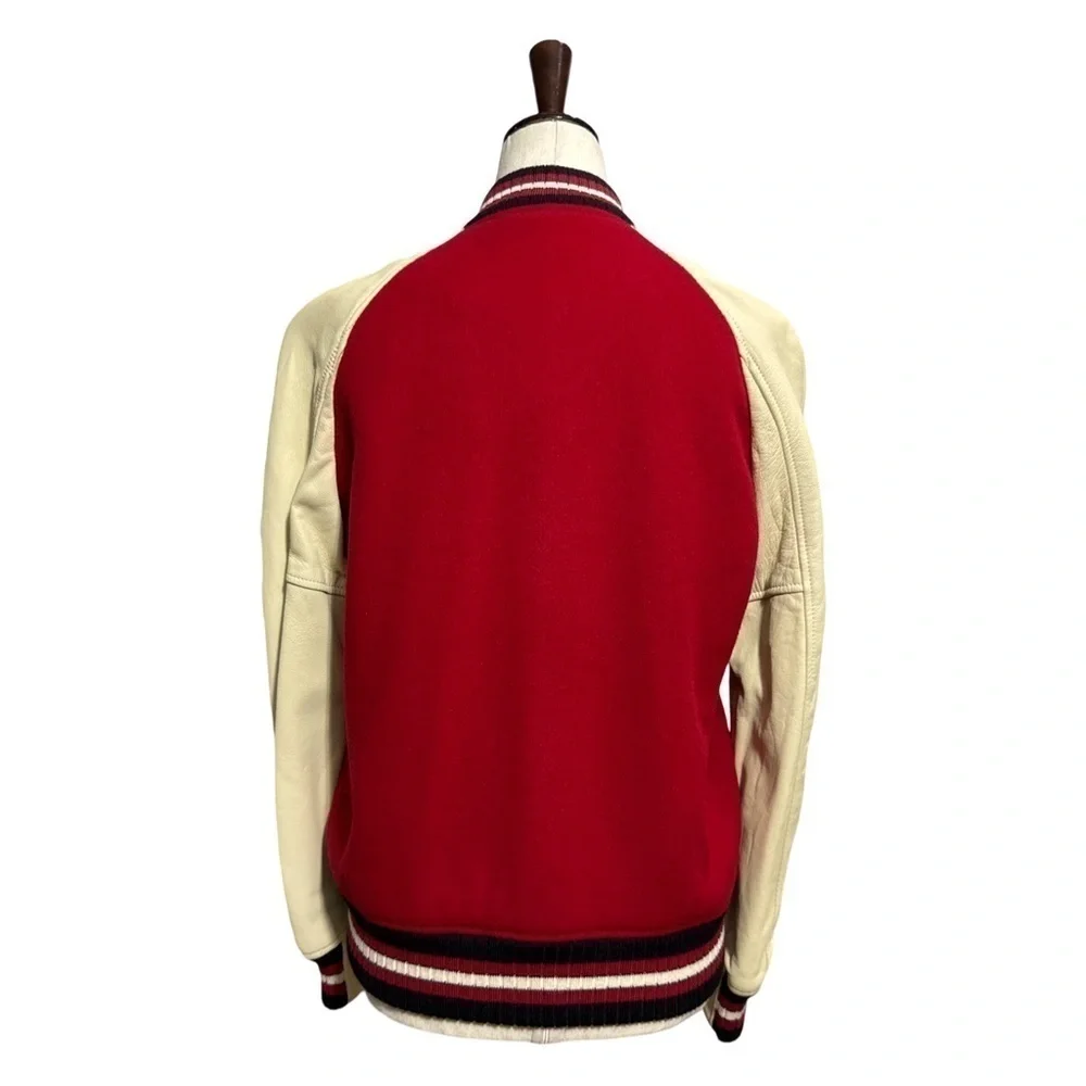 Coach • Varsity Wool & Leather Rocket Ship Patch Bomber Jacket US 6 RARE EUC